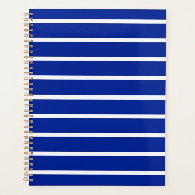 Agenda Diseño de Rayas Azules y Blancas (Anverso)
