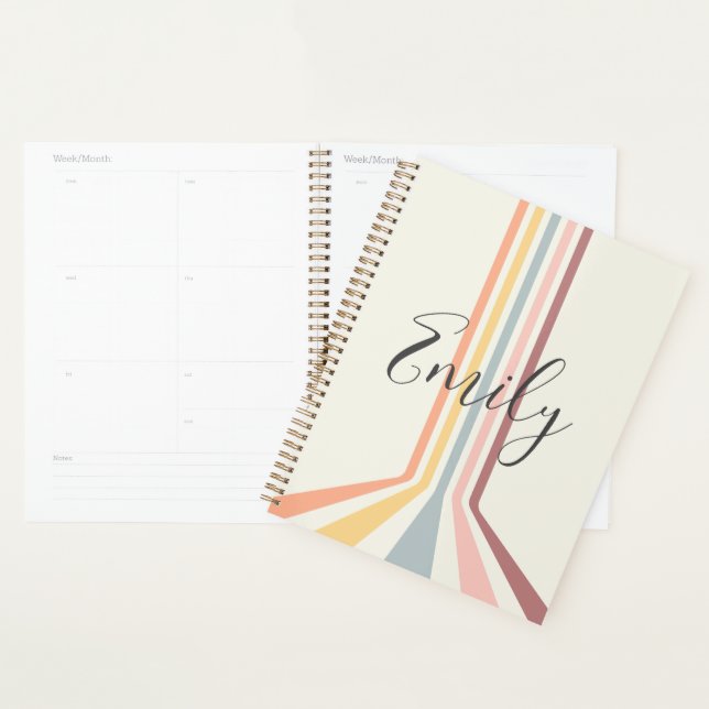 Agenda Diseño de rayas de estilo retro pastel (Demostración)