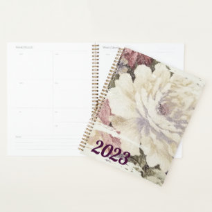 Agenda Diseño de tapicería de Rosa retro