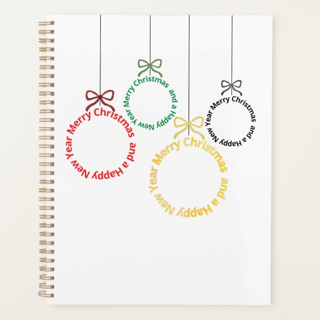 Agenda Diseño de Texto de Adornos de Navidad (Anverso)