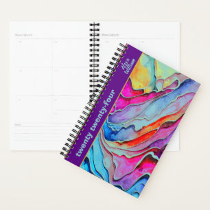 AGENDA DISEÑO DE TONOS RETRO DE 24 COLORES DE AGUA