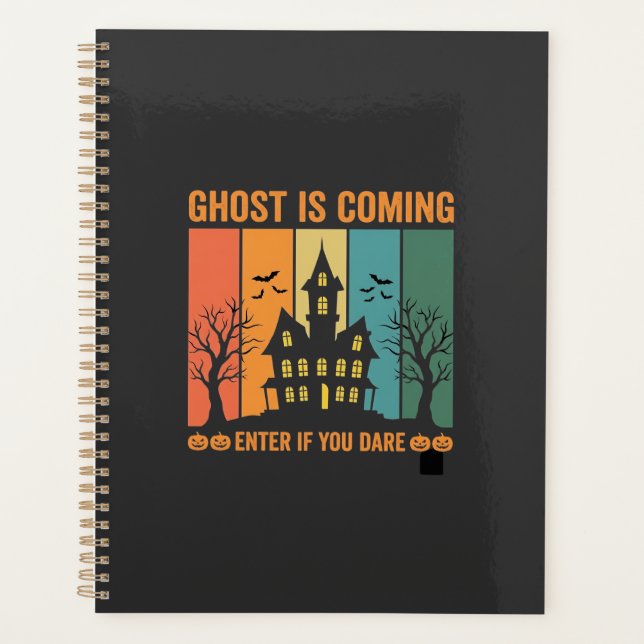 Agenda Diseño de vector de casa embrujada de Halloween (Anverso)