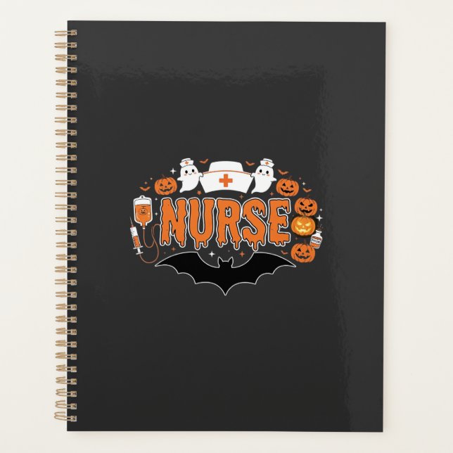 Agenda Diseño de vector de enfermera de Halloween con cal (Anverso)