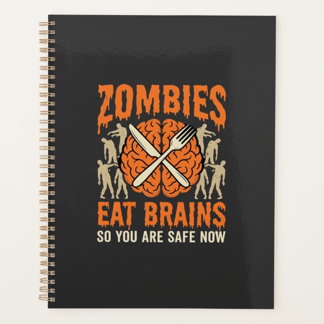 Agenda Diseño de vector de Halloween de zombie divertido  (Anverso)