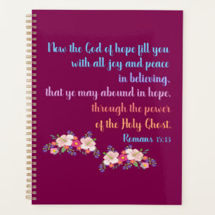 Agenda Diseño de versículo de la Biblia de Romanos 15