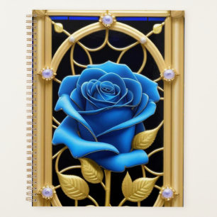 Agenda Diseño de Vidrio Pintado Rosa Azul