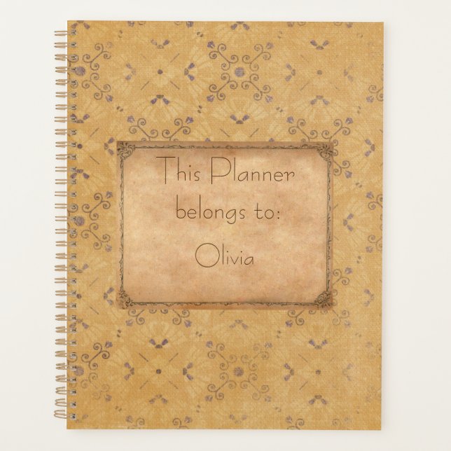 Agenda Diseño de vintage con patrón retro (Anverso)