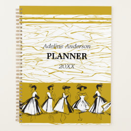 Agenda Diseño del modelo de moda París amarillo blanco vi