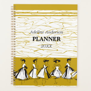 Agenda Diseño del modelo de moda París amarillo blanco vi