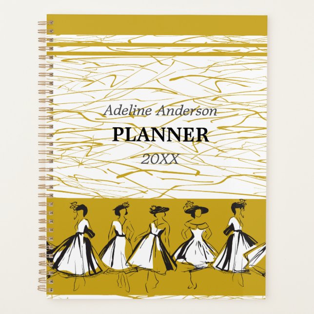 Agenda Diseño del modelo de moda París amarillo blanco vi (Anverso)