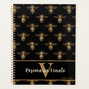 Agenda Diseño del patrón oro negro de abeja reina