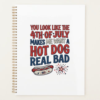 Agenda Diseño divertido de camiseta patriótica de hot dog