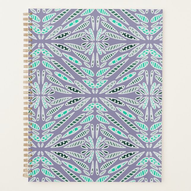 Agenda Diseño Divertido Floral Geométrico  (Anverso)