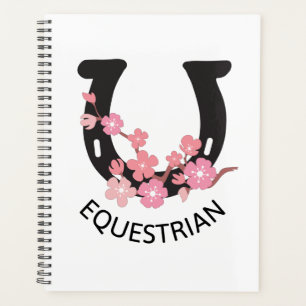 Agenda Diseño ecuestre hermoso con herradura floral