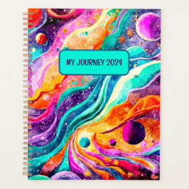 AGENDA DISEÑO ESPACIAL EXTERIOR DE MI VIAJE 2024 PLANNER