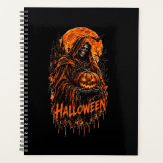 Agenda Diseño espeluznante gótico de Halloween con la mue