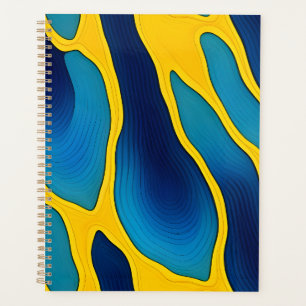 Agenda Diseño espinal azul y amarillo