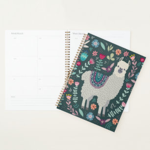 Agenda Diseño floral Cute Llama