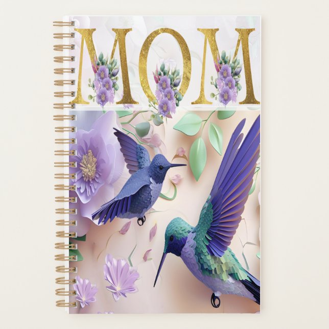 Agenda Diseño floral de mamá vibrante (Anverso)