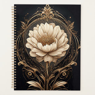Agenda Diseño floral elegante con patrones ornamentados