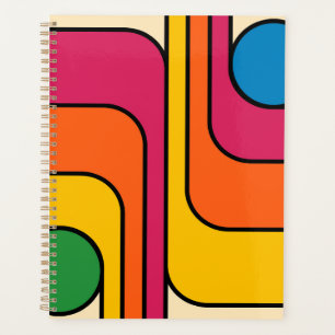 Agenda Diseño geométrico de estilo retro Mod de los 70