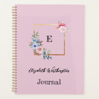 Agenda Diseño geométrico de flores y vegetación acuarela