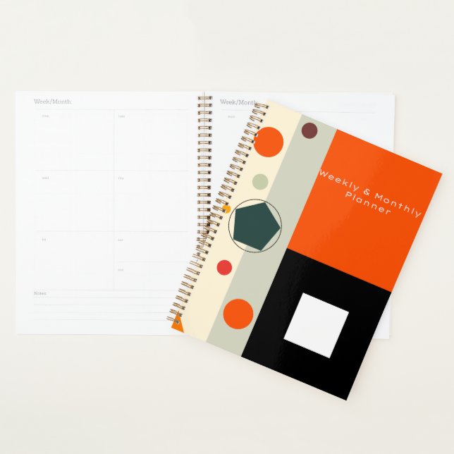 Agenda Diseño geométrico Planner semanal y mensual (Demostración)