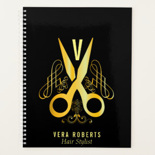 Agenda Diseño Hair Stylist Gold Scissor & Beauty Salon