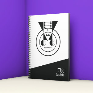 Agenda Diseño japonés inspirado en Ox Zodiac-Ushi geométr