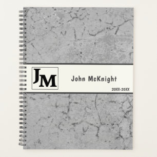Agenda Diseño Masculino Gris Asphalt Grunge
