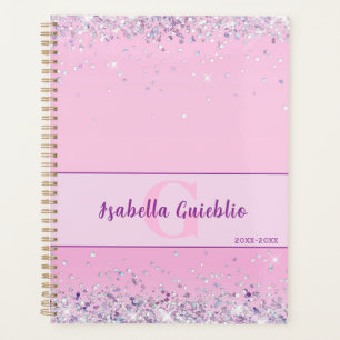 Agenda Diseño Minimalista de Purpurina rosa brillante