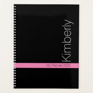 Agenda Diseño minimalista moderno Nombre/Asunto/Negro/Ros