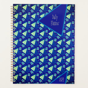 Agenda Diseño moderno azul y amarillo caprichoso y elegan