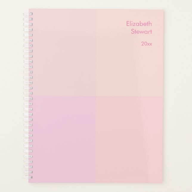 Agenda Diseño moderno de bloques de color rosa pastel