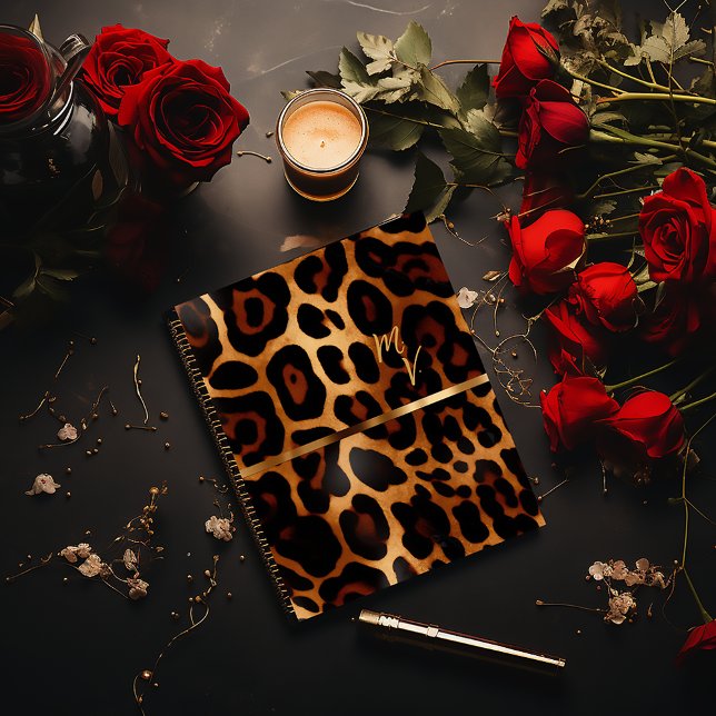 Agenda Diseño Monogramado de Leopard Print Business (Stylish Leopard-Print Business / Daily Planner
Glossy Softcover (shown) or Matte Hardcover )