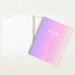 Agenda diseño ombre violeta y rosa