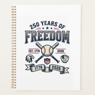 Agenda Diseño Patriótico de Béisbol 250 Años de Libertad_