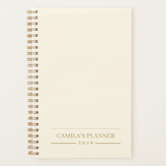Agenda Diseño Personalizado Elegante | Marfil Minimalista