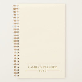 Agenda Diseño personalizado elegante | Marfil minimalista