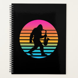 Agenda Diseño Retro Atardecer Saxofón Jazz Bigfoot