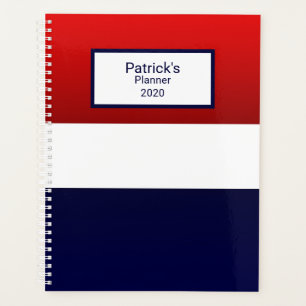 Agenda Diseño rojo blanco y azul