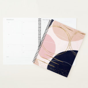 Agenda Diseño rosa mínimo para los motos y los círculo