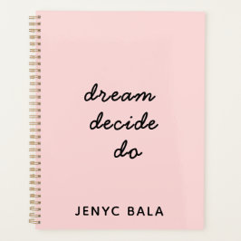 Agenda Diseño Rosa Sonrojo Soñar Planear Hacer