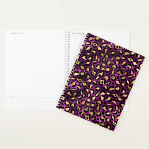 Agenda Diseño serie Leopardo morado y dorado 1