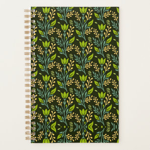 Agenda Diseño sofisticado de patrón floral azul y beige