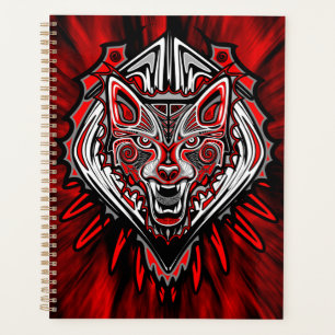 Agenda Diseño Totémico Tribal Haida de Lobo
