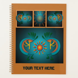 Agenda Diseño turquesa del suroeste de Kokopelli Sun