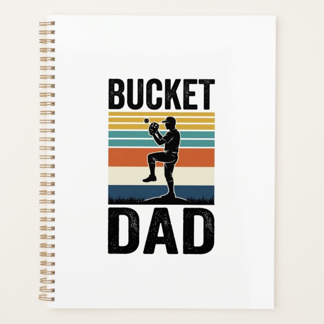 Agenda Diseño vectorial Bucket Dad Retro Baseball Padre_1 (Anverso)