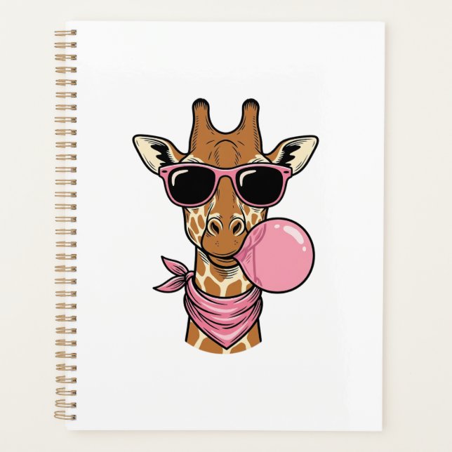 Agenda Diseño vectorial de chicle de jirafa con grabado v (Anverso)