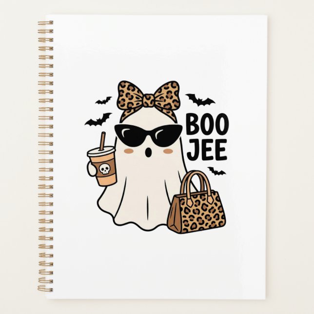 Agenda Diseño Vectorial de Fantasma Boo Jee de Halloween  (Anverso)